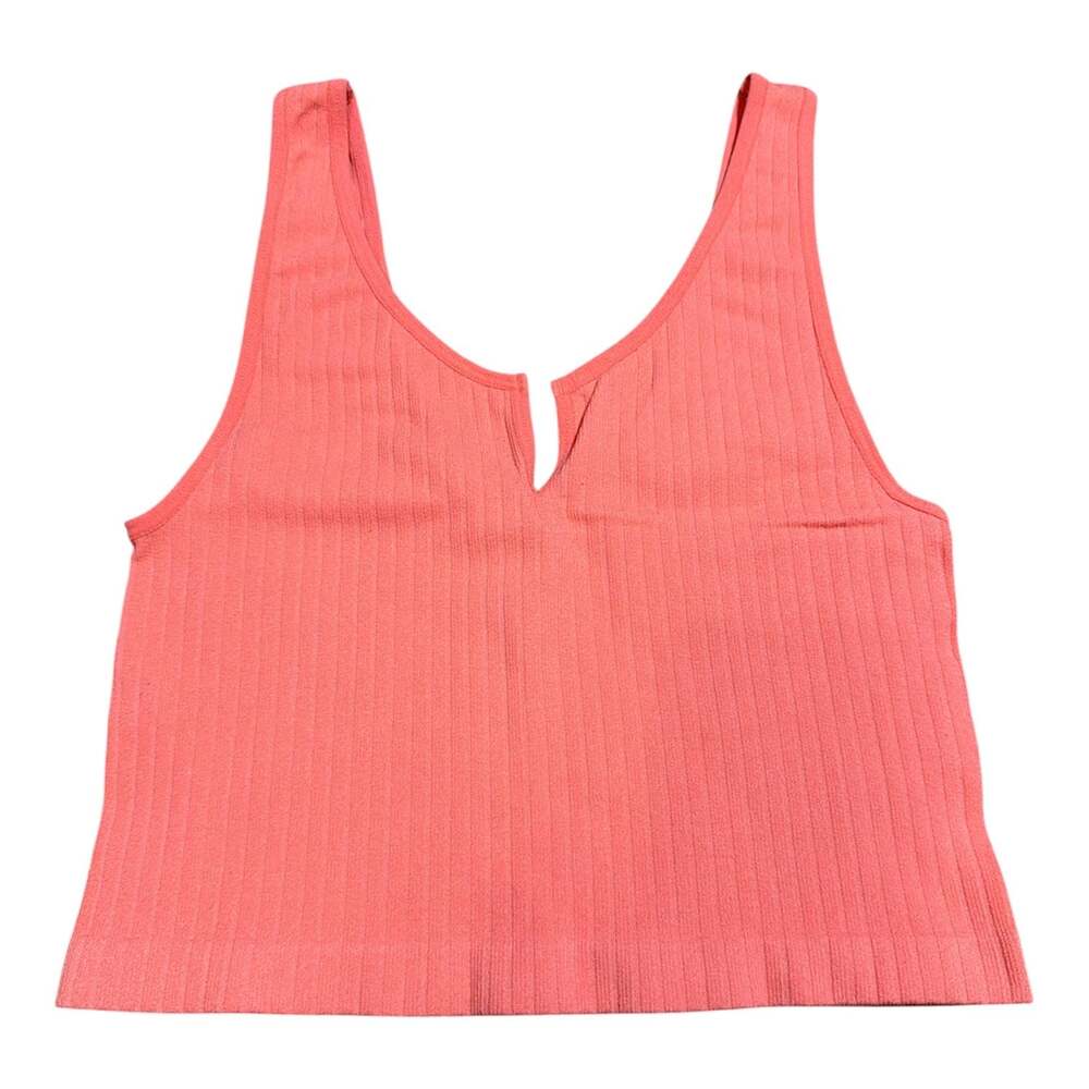 Forever 21 Ribbed Notch Neck Sleeveless Crop Tank Top